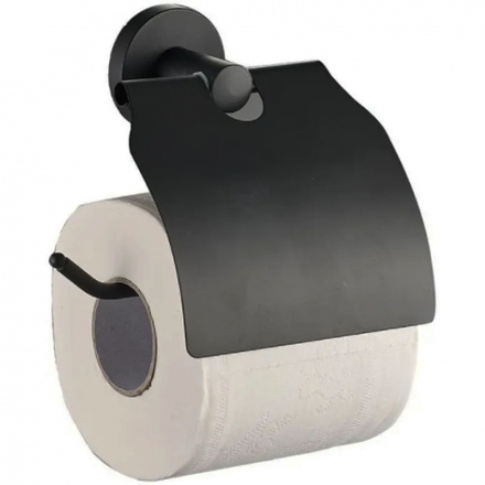 Держатель туалетной бумаги с крышкой Haiba, черный, HB8703